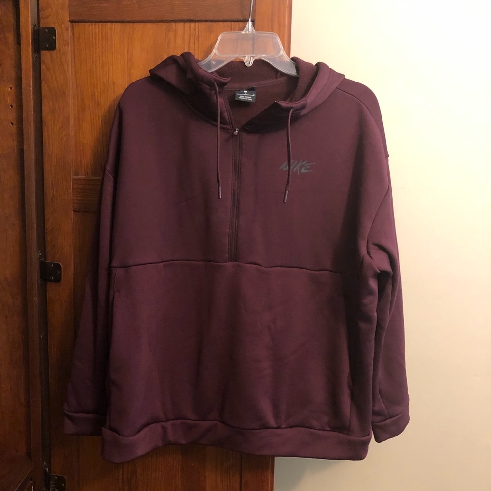 Nike plush maroon hoodie